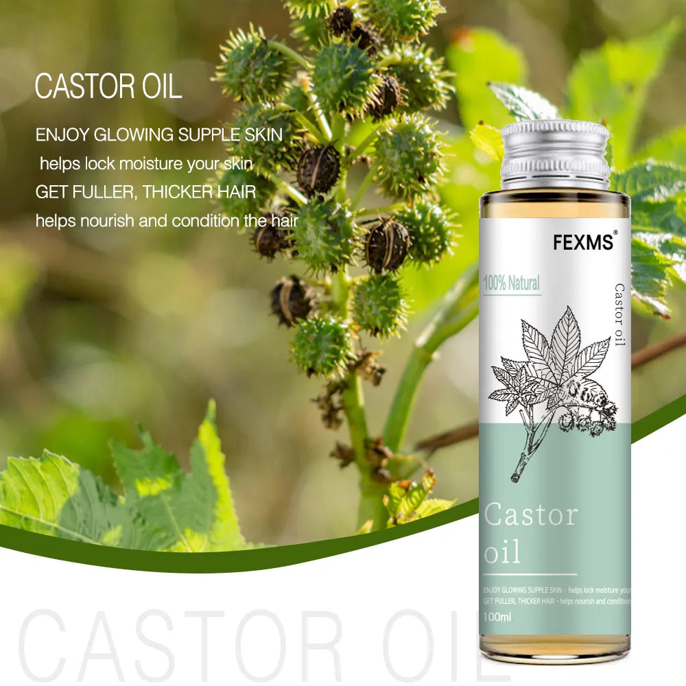 100% Pure And Castor Oil For Hair Growth, Eyelashes And Eyebrows - Carrier Oil For Essential Oils, Aromatherapy And Massage