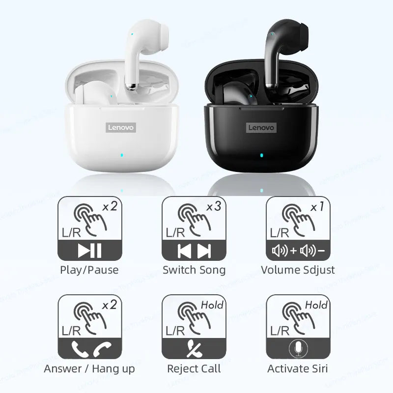 Lenovo LP40 Pro TWS Earphones Wireless Bluetooth 5.1 Sport Noise Reduction Headphones Touch Control 250mAH 2022 New